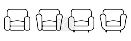 einzelnes Sofa-Stuhl-Symbol Couch-Symbol