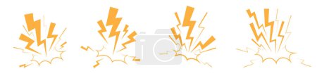 lighting strike thunder strike icon vector cartoon animate with impact