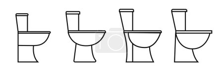 Illustration for Toilet icon bidet set vector simple - Royalty Free Image