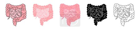 colon et intestins illustration de dessin animé organe humain 