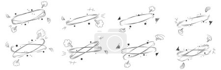 Ilustración de Dolor de cabeza confuso y mareado efecto de dibujos animados doodle cómico divertido abstracto - Imagen libre de derechos
