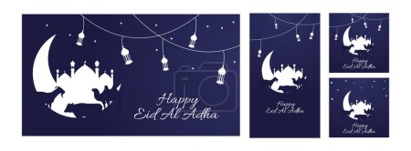 tarjeta de felicitación eid al adha para post de redes sociales 