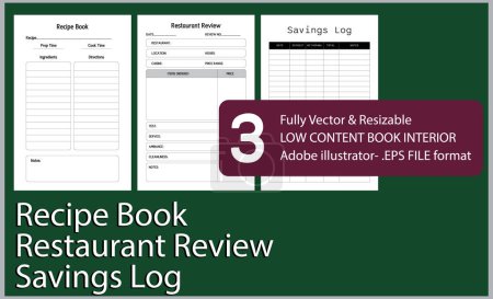 Ilustración de Recipe BookRestaurant ReviewSavings Log - Imagen libre de derechos