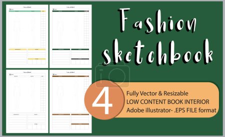Illustration for A fashion sketchbook is a visual diary used by fashion designers and artists to document their creative process and ideas for fashion design. - Royalty Free Image