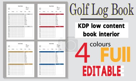 Illustration for Golf Tournament Scorecard and logbook. - Royalty Free Image