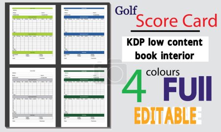 Illustration for Golf Tournament Scorecard and logbook. - Royalty Free Image