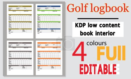 Ilustración de Cuadro de indicadores y cuaderno diario del torneo de golf. - Imagen libre de derechos