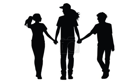 Happy friendship day silhouettes image.
