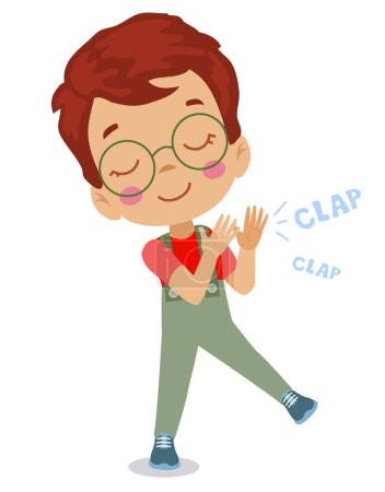 Illustration for Happy cute little boy clapping - Royalty Free Image
