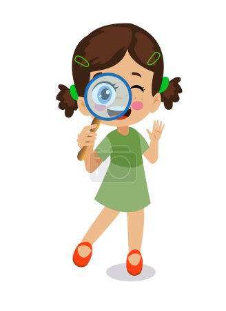 Illustration for Cute boy with magnifying glass - Royalty Free Image