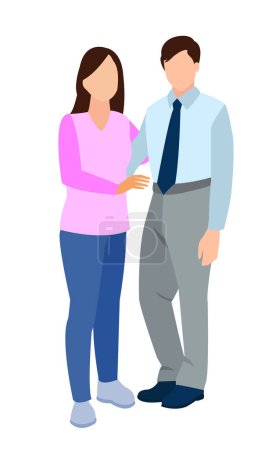 Illustration for Young couple, husband and wife - Royalty Free Image