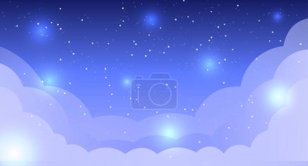 Illustration for Night sky with stars and clouds - Royalty Free Image