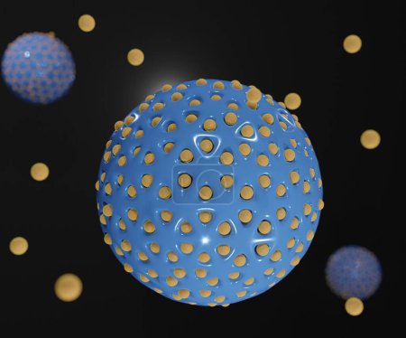 Photo for Mesoporous silica nanoparticles for controlled drug release 3d rendering - Royalty Free Image