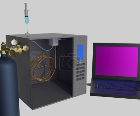 Photo for Isolated gas chromatography (GC) set up instruments 3d rendering - Royalty Free Image