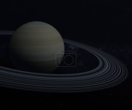 Téléchargez les photos : Saturne est un géant gazeux composé principalement d'hydrogène et d'hélium. Saturne a 82 lunes rendu 3d - en image libre de droit