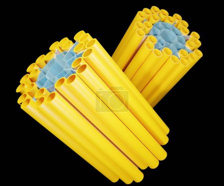 Photo for Isolated microtubules on the black background 3d rendering - Royalty Free Image