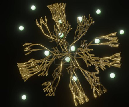 Photo for Dendrimers are highly ordered, branched polymeric molecules for drug delivery 3d rendering - Royalty Free Image