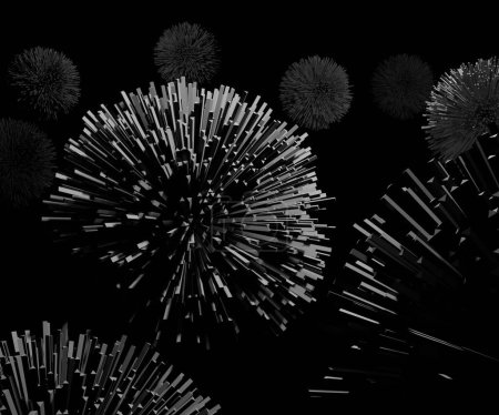 Foto de La nanopartícula o la partícula ultrafina se define generalmente como una partícula de la materia que está entre 1 y 100 nm en la representación 3d del diámetro - Imagen libre de derechos