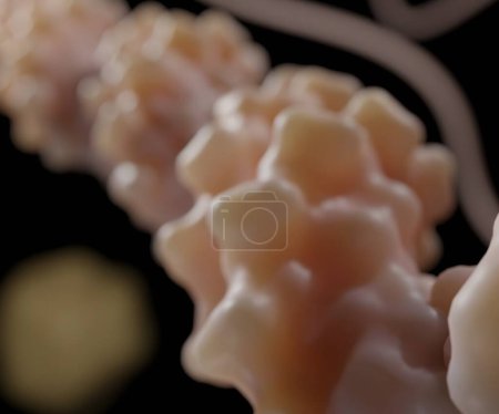 Foto de Realistic DNA strand inside of cell 3d rendering - Imagen libre de derechos