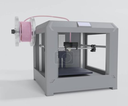 Foto de Isolated bioprint machine technology. 3D printer for medical propose 3d rendering - Imagen libre de derechos