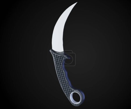 Photo for Karambits are curved, claw-like utility and fighting knives modeled after ancient Southeast Asian designs 3d rendering - Royalty Free Image