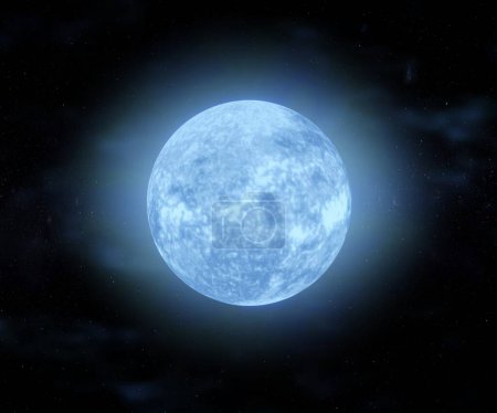 Foto de El término enana azul puede referirse a objetos astronómicos. enana azul es una clase pronosticada de estrella que se desarrolla a partir de una enana roja después de haber agotado el suministro de combustible de hidrógeno en 3D - Imagen libre de derechos