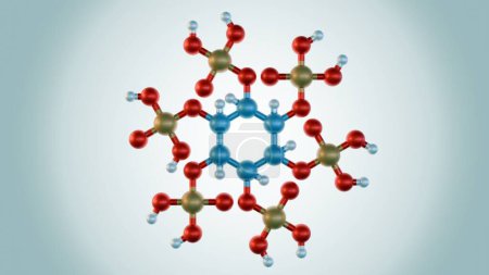 Photo for 3d rendering of isolated Phytate or myo-inositol hexaphosphate molecule, Phytate is the name given to the phytic acid molecule considered an antinutritional factor - Royalty Free Image