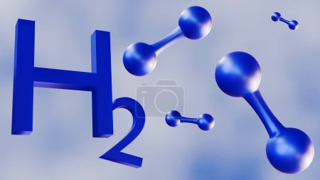 Photo for 3d rendering of blue hydrogen, it is a complex but promising player in the clean energy and offers a cleaner path forward as we move towards a more sustainable future. - Royalty Free Image