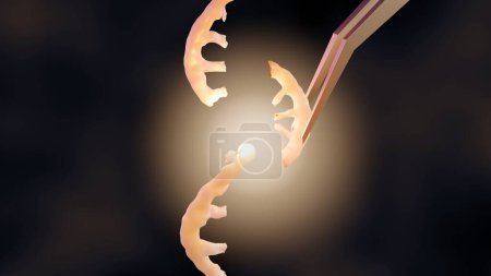 Téléchargez les photos : Rendu 3d de la modification de l'ARN avec une pince à épiler - en image libre de droit