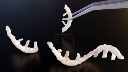 Foto de 3D renderizado de ARN modificación con pinzas - Imagen libre de derechos
