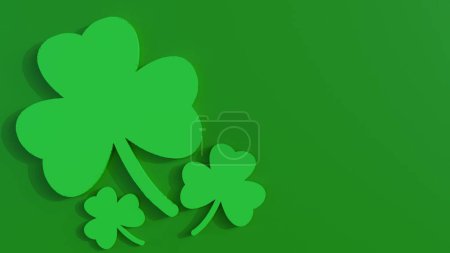3d rendering of the three leaves of a green shamrock or clover
