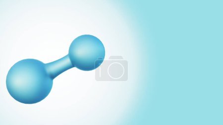 3D-Darstellung von Chlorwasserstoffmolekülen auf den hellblauen und weißen