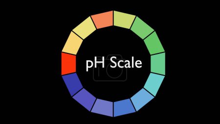 3D-Darstellung des pH-Wertes (Potential von Wasserstoff) oder Wertskala für saure und alkalische Lösungen.
