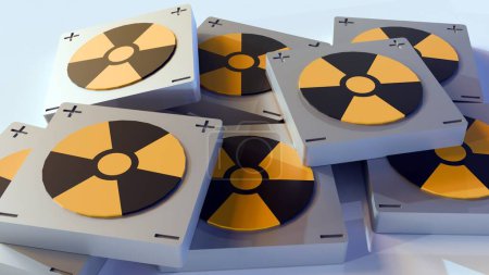 Téléchargez les photos : Rendu 3d de la batterie de tritium. C'est une batterie nucléaire qui a une durée de vie de plus de 20 ans sans avoir besoin d'un remplacement ou d'une recharge. - en image libre de droit