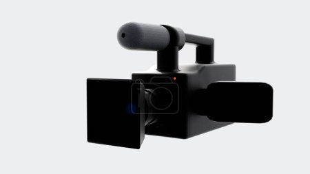Téléchargez les photos : Rendu 3d d'une caméra vidéo isolée sur fond blanc - en image libre de droit