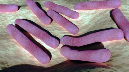 3D-Darstellung von Mycobacterium tuberculosis, auch bekannt als Kochs Bazillus, ist ein pathogenes Bakterium, das Tuberkulose (TB) verursacht)