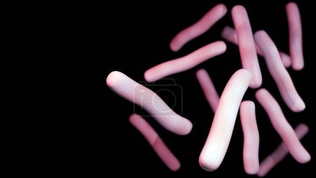 3D-Darstellung von Mycobacterium tuberculosis, auch bekannt als Kochs Bazillus, ist ein pathogenes Bakterium, das Tuberkulose (TB) verursacht)