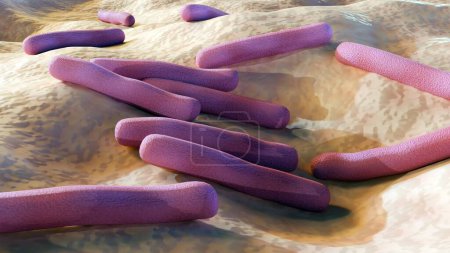 3d rendering of Mycobacterium tuberculosis también conocido como bacilo de Koch, es una bacteria patógena que causa la tuberculosis (TB)