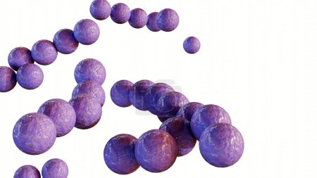3d rendering of streptococcus, is spherical bacterium that belong to the family Streptococcaceae. They are non-sporing cocci that tend to link in chains.