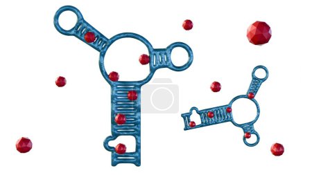 Photo for 3d rendering of isolated drug and aptamer intercalation on the white background - Royalty Free Image