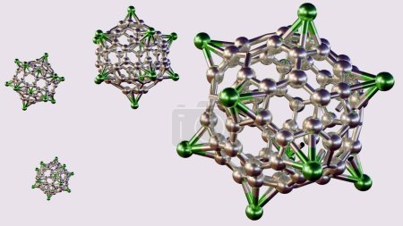 3d rendering of Alkali metal-decorated fullerenes. Un medio eficiente de almacenamiento de hidrógeno
