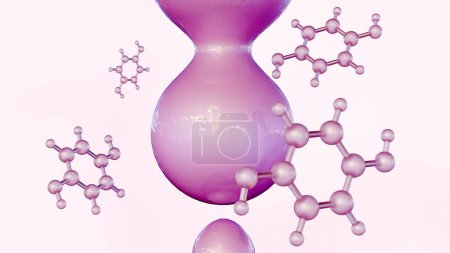 Photo for 3d rendering of Hydroquinone or HQ is also known as a melanin synthesis inhibitor and has antioxidant properties - Royalty Free Image