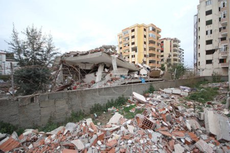 collapsed building after earthquake in Turkey