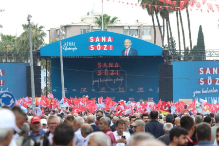 Photo for Turkish presidential and parliamentary election 2023. The Nation Alliance's election campaign held in Adana, AdanaTurkey, May 8, 2023 - Royalty Free Image