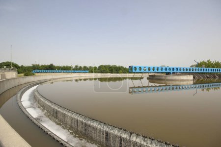 wastewater treatment facility. Sludge sedimentation tank