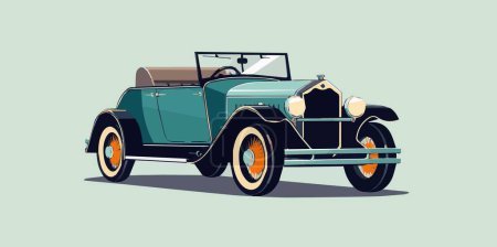 Foto de 1920s coche de época sobre un fondo minimalista. Retro automóvil clásico en una ilustración vectorial. Auto antiguo sobre un fondo aislado. - Imagen libre de derechos
