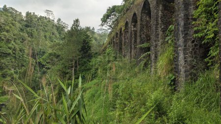 Puente de Plunyon que está sobre el río Kalikuning con hermosas e increíbles vistas se encuentra en las laderas del sur del Monte Merapi.