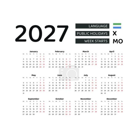 Calendrier D'octobre 2024. Calendrier Agenda. Planificateur Quotidien.  Illustration Vectorielle.