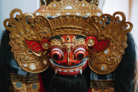 Foto de The head view of Barong Ket which is a symbol of victory and goodness of dharma - Imagen libre de derechos