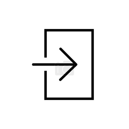Ilustración de Login Vector Icon, Estilo de esquema, aislado sobre fondo blanco. - Imagen libre de derechos